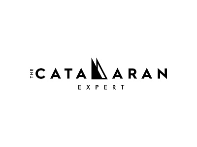 The Catamaran Expert Logo Idea More :) boat catamaran expert graphic logo minimal sails yacht