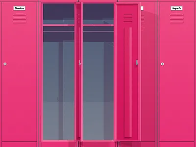 2 Invitations dribbble free illustration invitation invite locker room pink