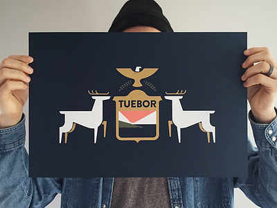 Teubor flag flint illustration michigan music poster print screenprint tuebor