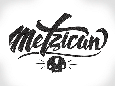 Metzican calavera diseño ilustración lettering metzican méxico