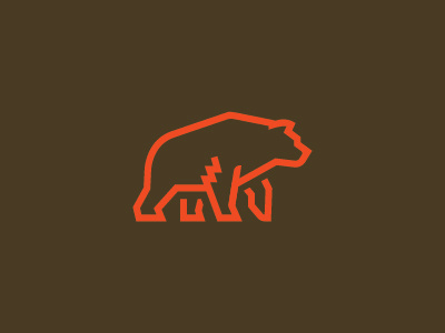 Bear Icon adventure animal bear flat icon line logo outdoor red work