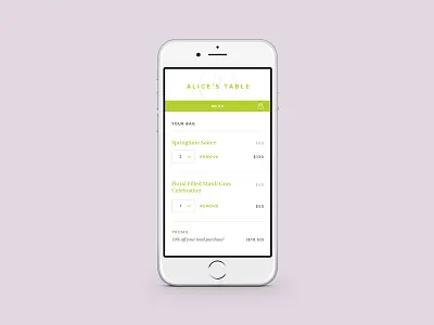 Springtime Soiree cart checkout ecommerce mobile responsive ui ux