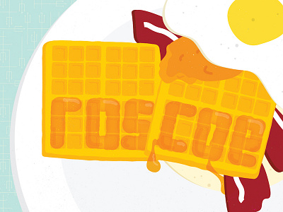 Food breakfast egg illustration syrup waffles
