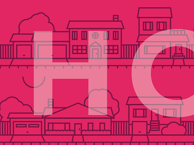Neighborhood 2 home house illustration line neighborhood