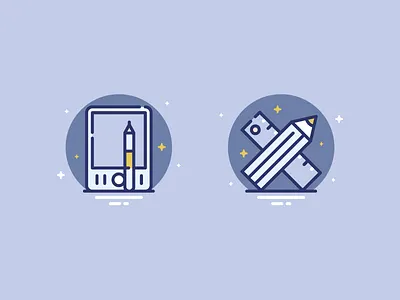 Pen Display & Pencil/Ruler icon icons illustration pencil ruler spaark tablet wacom
