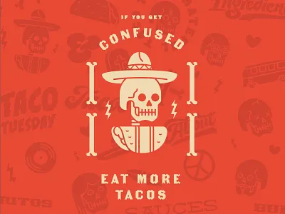 When in doubt, tacos brand branding icon logo packaging restaurant taco