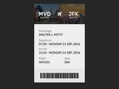 DailyUI #024 · Boarding Pass boarding pass daily ui