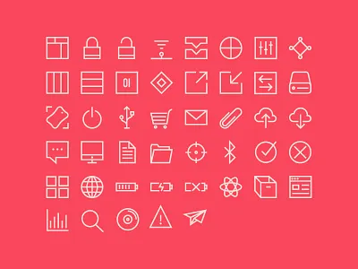 Icon Set cincinnati icon illustrator internet pen tool red simple tech technology