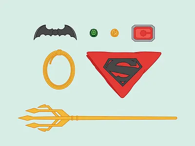 Justice League Essentials aquaman batarang batman cyborg dc comics flash green lantern justice league new 52 superman trident wonder woman