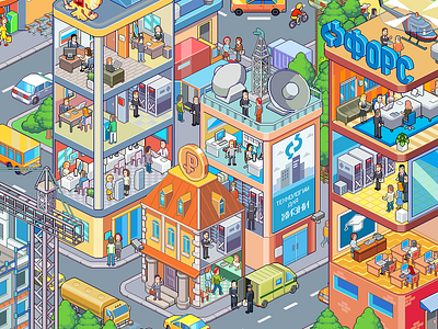 Fors Calendar citylife isometric pixelart