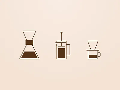 Coffee Brewing Icons coffee icon line drawing