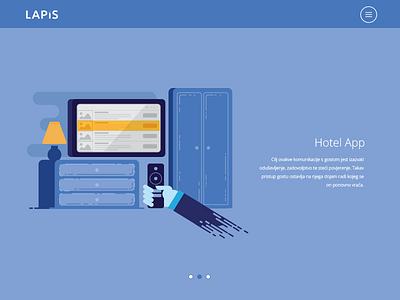 Hotel room app blue flat hotel illustration room tv vector web