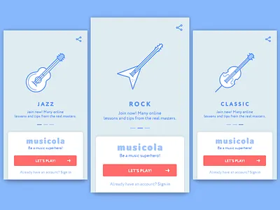 Welcome screens android design flat ios mobile screen ui ux welcome