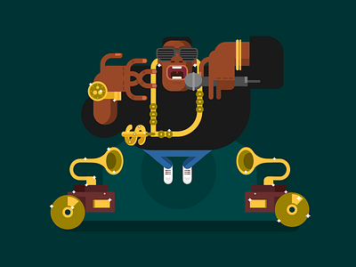 Rapper black character flat illustration kit8 music rapper vector vinyl