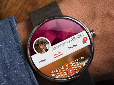 Moto360 Google plus Jonathan Larradet android android wear aplication app google google plus mokeup moto 360 motorola wear