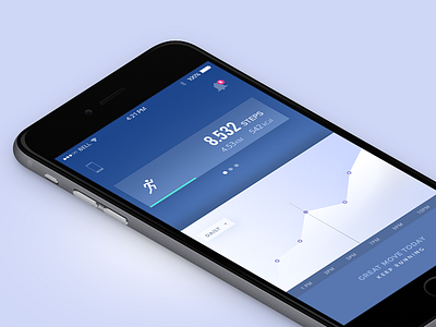 Fitness Concept app chart fitness iphone run ui mobile visual walk