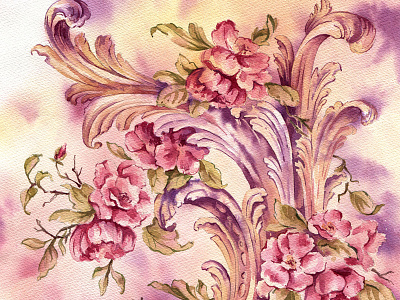 Dog Rose 02 botany flora flowers ornament rose watercolor
