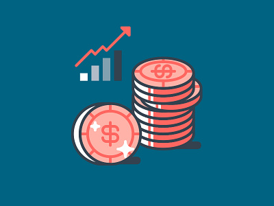 Italian economic boom boom dollar economic flat histogram italian lira money prosperity