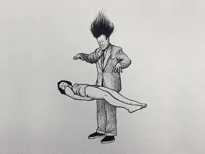 Mutual, 2015 drawing fire illustration ink levitate levitating love mutual woman