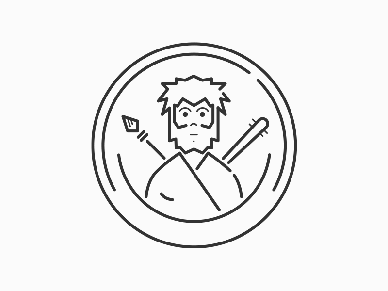 Evolution badge caveman circle farmer gentleman illustration line
