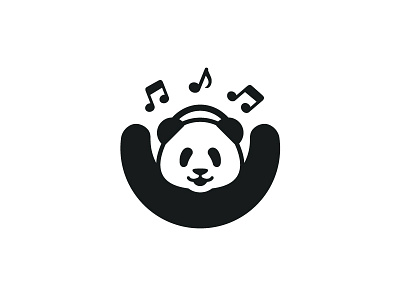 Panda + Headphone animal brand branding character cute fun headphone identity logo mascot music panda