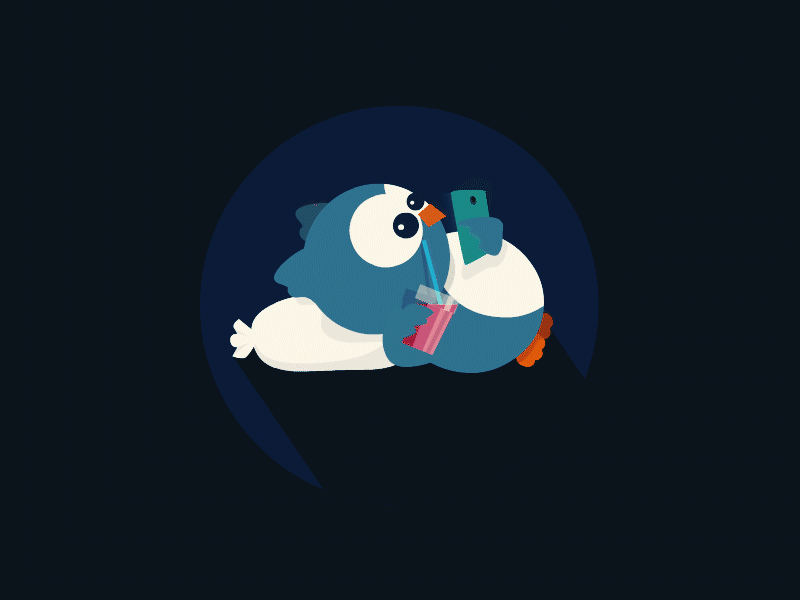 Chill Owl animation bubbles cartoon drinking owl