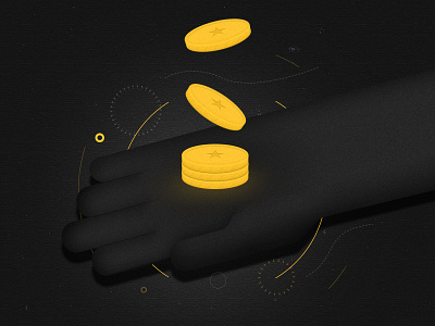 Get Money black fireworks hand illustration money yellow