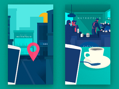 "W" app application flat illustration ios iphone mobile ui