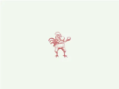 Fighting Cox Tavern boxing branding character logo rooster sketch