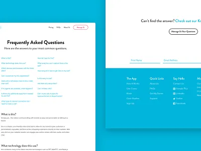 What's Your Q? answers clean faqs minimal questions typography white space