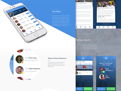 NFL Fantasy App Case Study app app design blue case study football interface design ios nfl ui ui design ux ux design