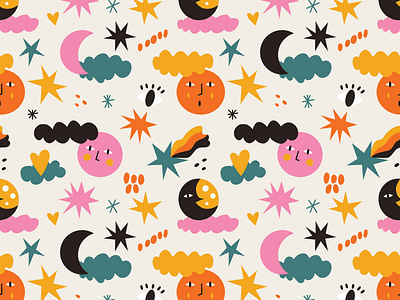 Moonlight pattern illustration package design pattern print seamless pattern surface design textile pattern vector vector illustration