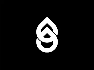 Oil & Water chain drop interaction logo oil petroleum water