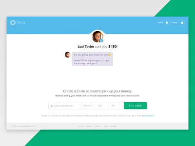 Circle Shared Payment Experience (Desktop) clean design desktop flat payments simple ui ux