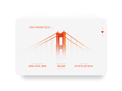 Day045 Info Card 045 card dailyui golden gate bridge info library like san francisco search share stats zoom