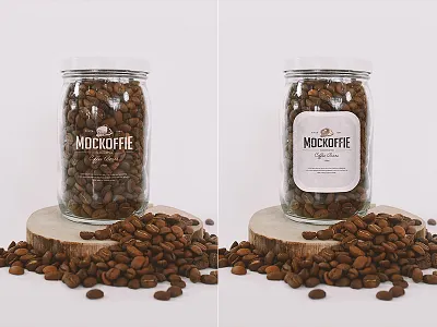 Coffee Glass Jar Mockup coffee glass jar mockup package template