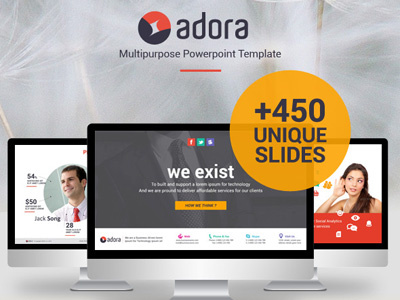 Adora - Multipurpose PowerPoint Template analytics infographic powerpoint multipurpose online marketing powerpoint powerpoint presentation pptx presentation template seo powerpoint