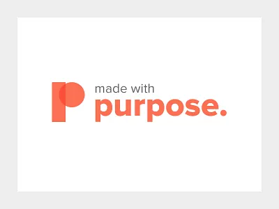 Purpose. brand branding clean design made make orange p purpose simple with