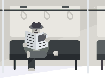 Train Ride animation coffee man train