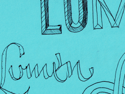 Ballpoint script lettering lumen script