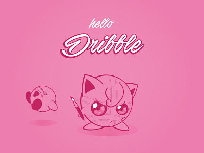 Dribblypuff debut dribbble flat hello kirby nintendo pokemon