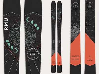 La Cabra 2017 backcountry black celestial dark geometric moon ski graphics skis snow winter