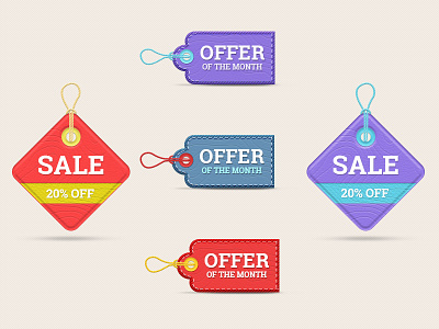 Realistic Price Tags discount label offer price realistic sale shop tags