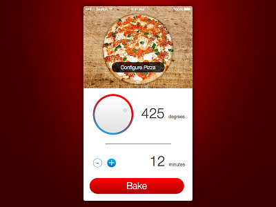 Pizza app baking interface pizza timer ui ux