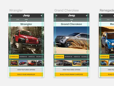 jeep • vehicle landing pages auto mobile process ui
