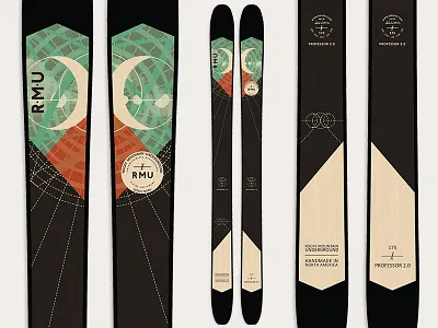 Professor 2017 backcountry black celestial constellations dark geometric moon mountains ski graphics skis snow winter