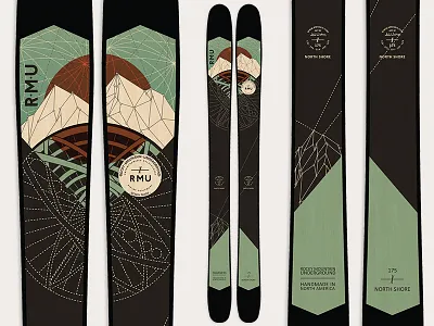 North Shore 2017 backcountry black celestial constellations dark geometric mountains ski graphics skis snow sundial winter