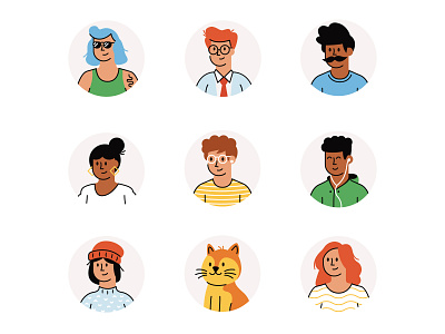 Profile Avatars ~ Ballpark HQ avatar characters custom dei diversity icons people profile