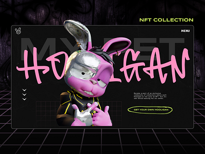 My Pet Hooligan | NFT website | web3 | crypto 3d website animated website crypto website dark mode ui digital art futuristic design high end ui immersive experience interactive design luxury web design motion design nft landing page nft website parallax effect scroll animation web3 design wow effect