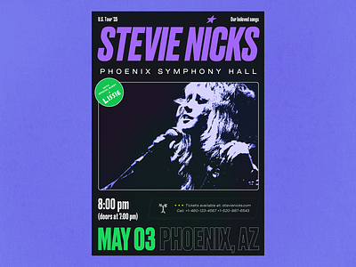 Stevie Nicks concert poster adobe illustrator adobe photoshop branding concert dark graphic design minimal music poster print design rock visual design